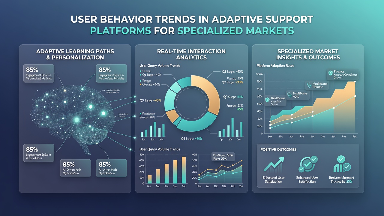 Chart illustrating regional differences in user navigation and feature adoption within adaptive support environments